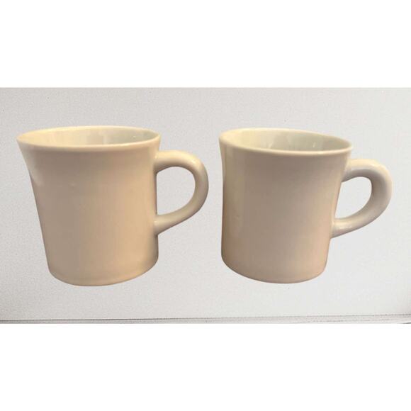 Set of 2 Williams Sonoma Essential White Porcelain Coffee Mug Tea Cup 8 oz EUC - Picture 3 of 4
